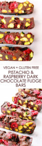 Toasted Pistachio + Rasbperry Dark Chocolate Fudge Bars