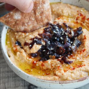 smoked hummus with pita