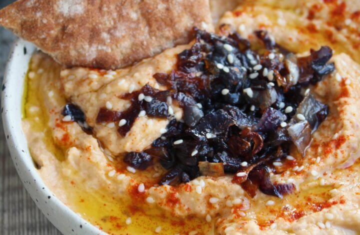 smoked hummus with pita