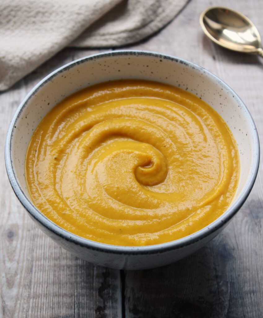 Creamy Roasted Butternut, Carrot & Sweet Potato Soup