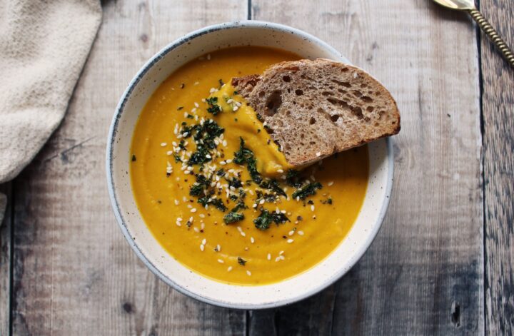 Creamy Roasted Butternut, Carrot & Sweet Potato Soup