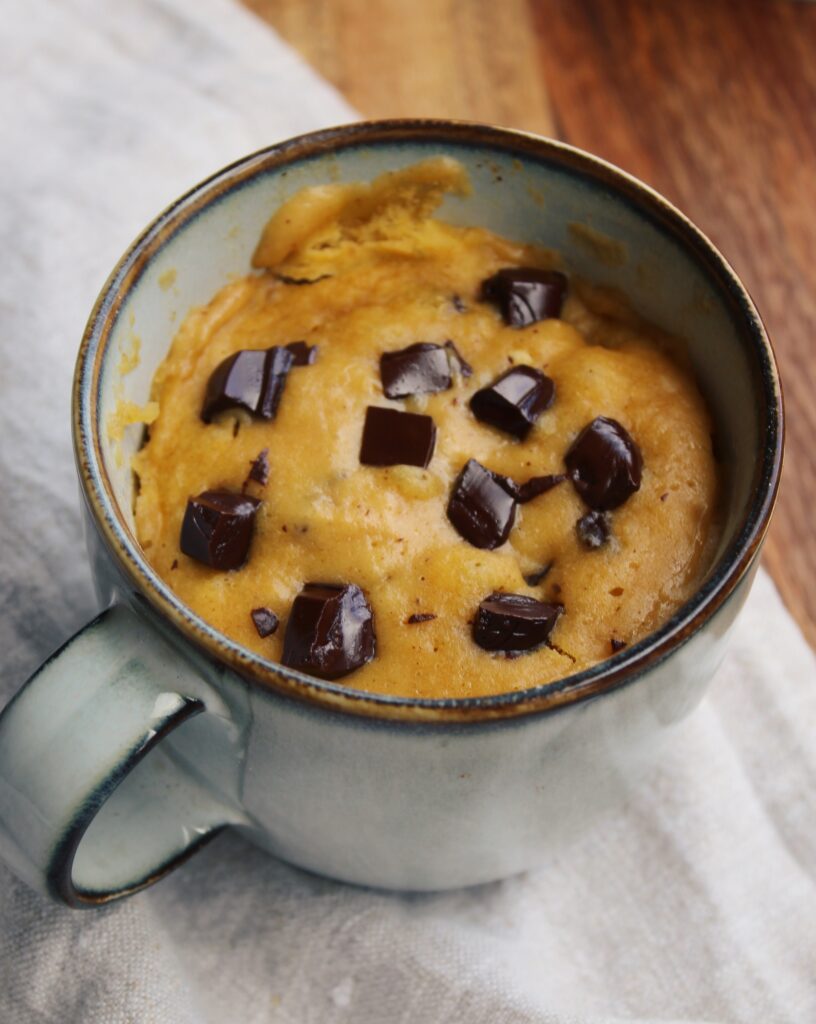 Chocolate Chip Pumpkin Mug Cake