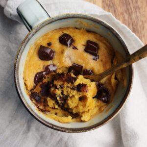 Chocolate Chip Pumpkin Mug Cake