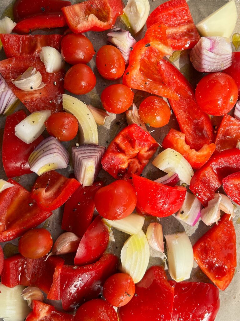 High Protein Roasted Red Pepper Pasta (Vegan)
