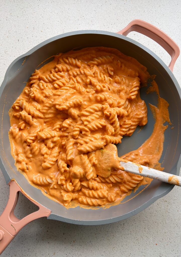 High Protein Roasted Red Pepper Pasta (Vegan)