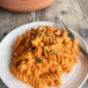 High Protein Roasted Red Pepper Pasta (Vegan)