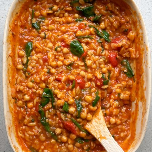 One Pot Creamy Tomato Orzo