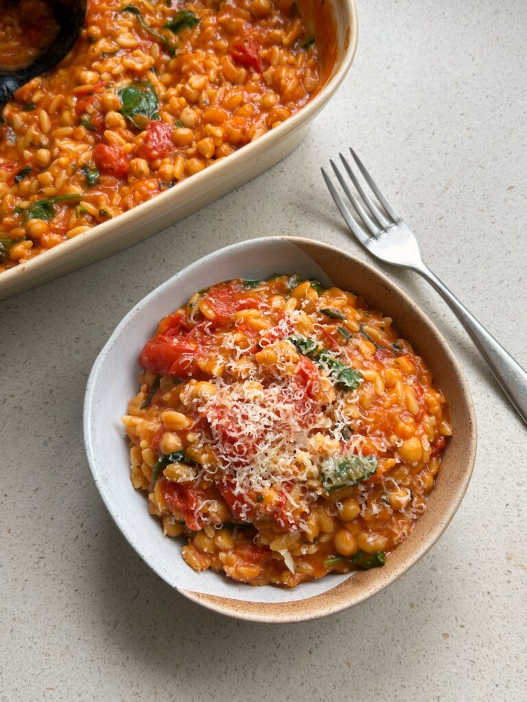 One Pot Creamy Tomato Orzo