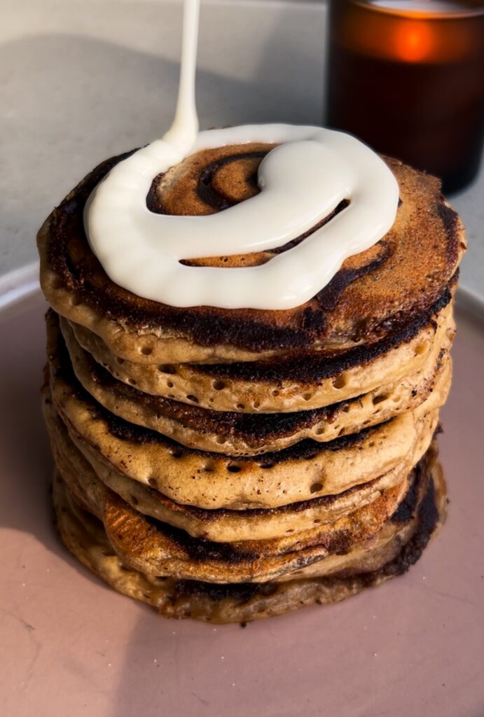 Vegan Cinnamon Roll Pancakes