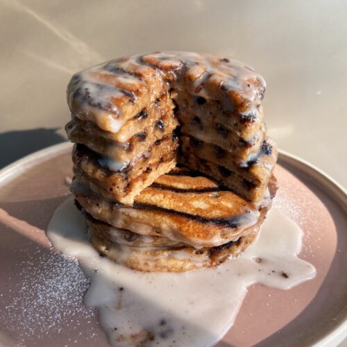 Vegan Cinnamon Roll Pancakes