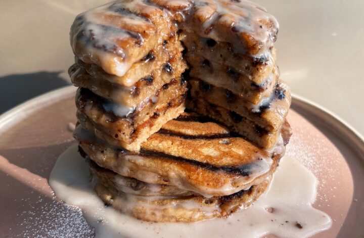 Vegan Cinnamon Roll Pancakes