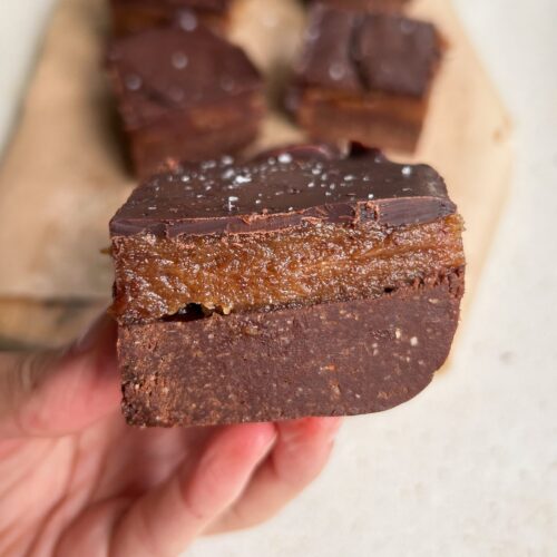No Bake Caramel Brownie Bars