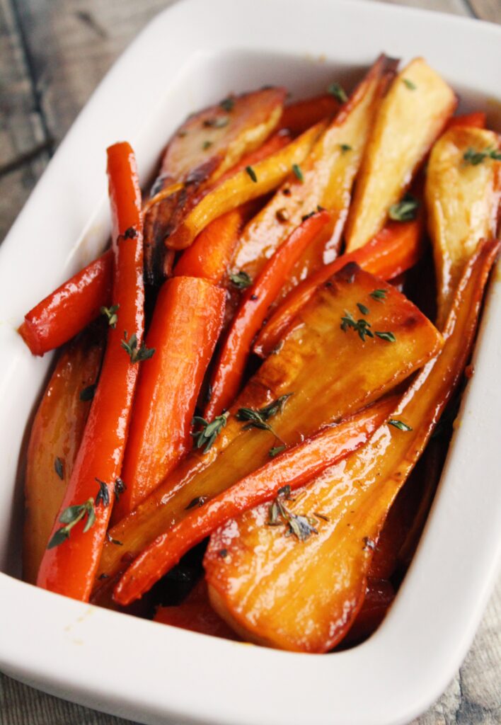 Maple and Thyme Roasted Carrots & Parsnips