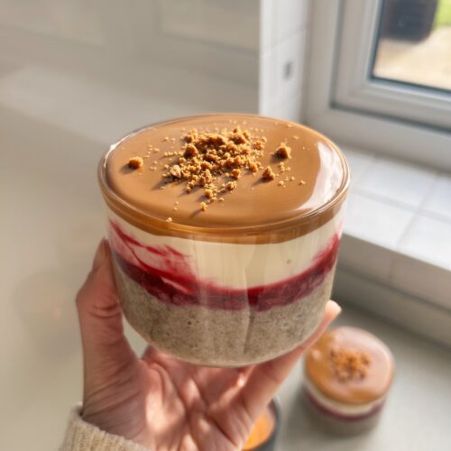 Biscoff and Raspberry Overnight Weetabix