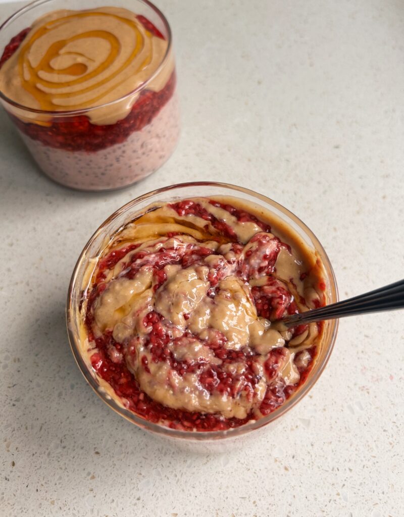 Peanut Butter Jam Overnight Oats