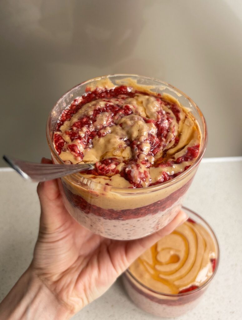 Peanut Butter Jam Overnight Oats